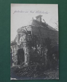 Ansichtskarte Foto AK Hollebecke Hollebeke Flandern 1915 Weltkrieg Gartenhaus im Park Architektur zerstört Ortsansicht Belgien Belgique Belgie